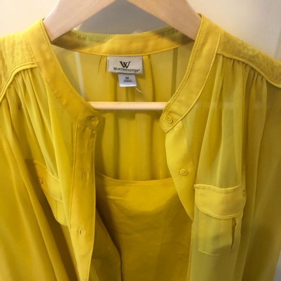 Button down Blouse by Worthington semi sheer - Picture 3 of 10